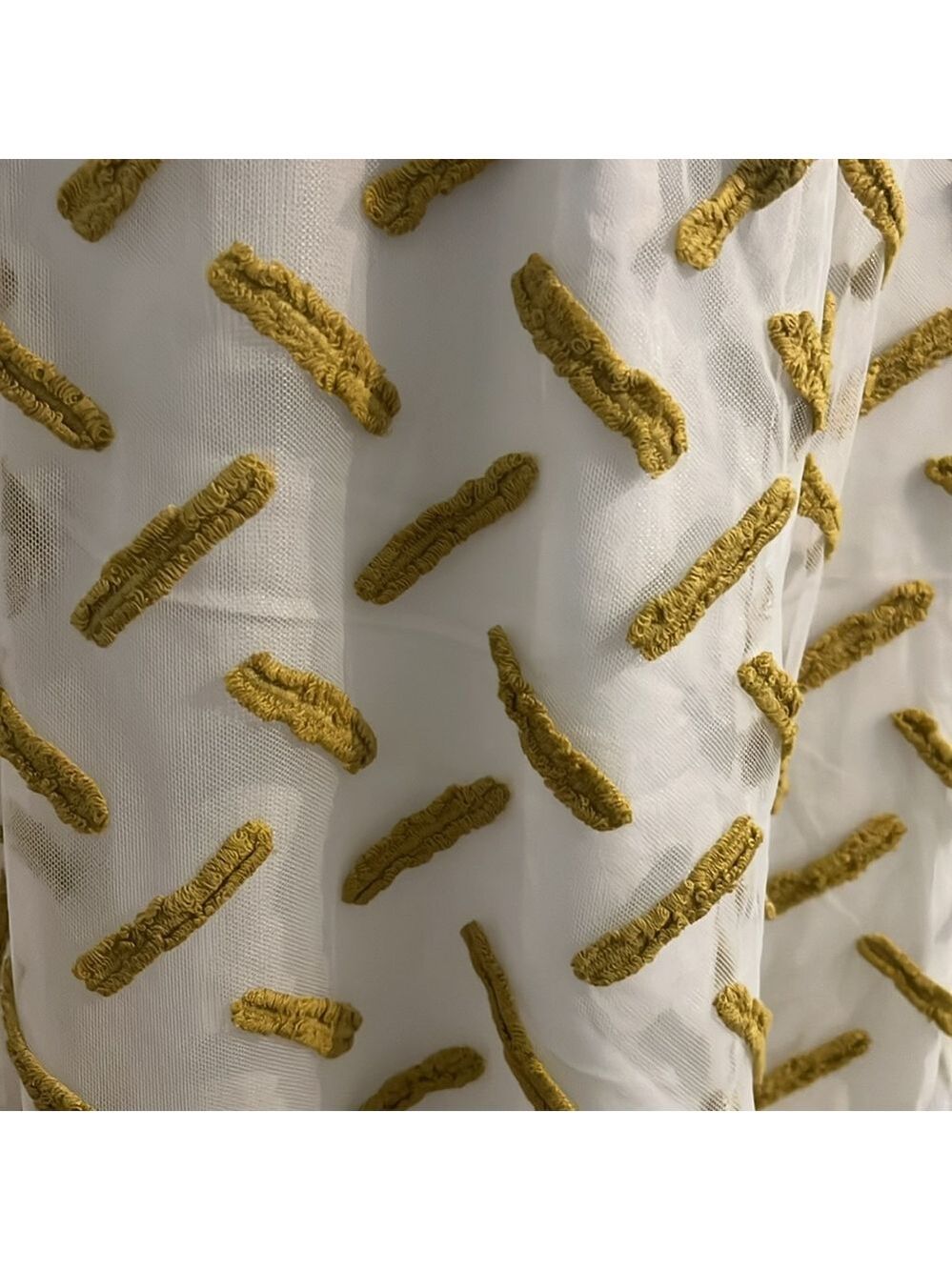Daniel Rainn Anthropologie Cream & Mustard Embroidered Maxi Skirt Tie Waist - Picture 5 of 9